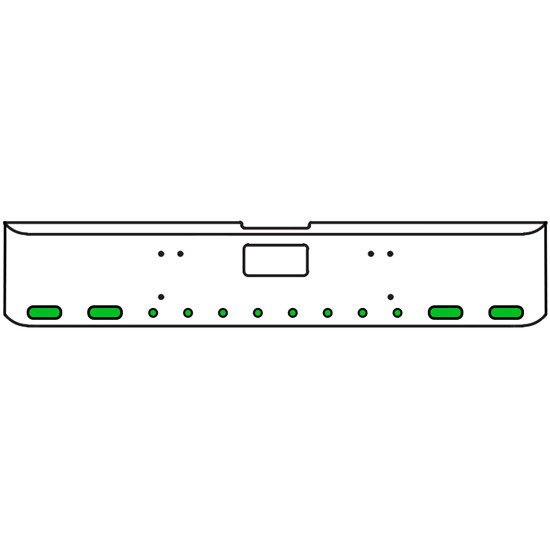 18 Inch Chrome Texas Square Bumper Kit With 4 Oval Lights And 8 Round Lights