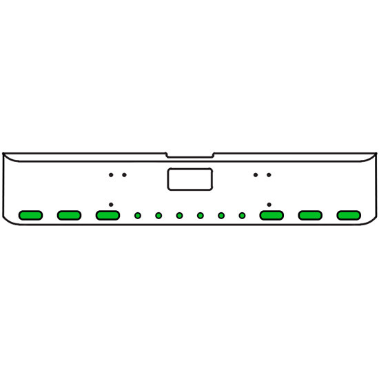 18 Inch Chrome Texas Square Bumper Kit With 6 Oval Lights And 6 Round Lights