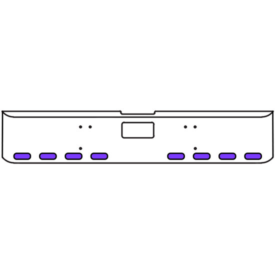 18 Inch Chrome Texas Square Bumper Kit With 8 Oval Lights