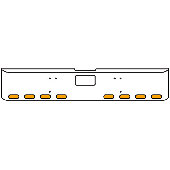 18 Inch Chrome Texas Square Bumper Kit With 8 Oval Lights