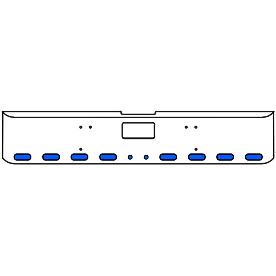 18 Inch Chrome Texas Square Bumper Kit With 8 Oval Lights And 2 Round Lights