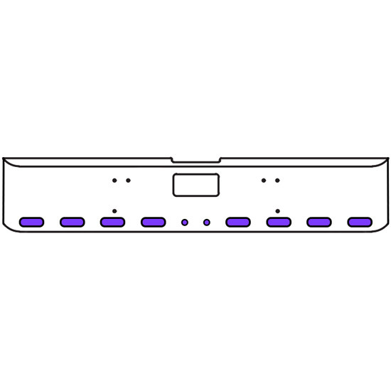 18 Inch Chrome Texas Square Bumper Kit With 8 Oval Lights And 2 Round Lights