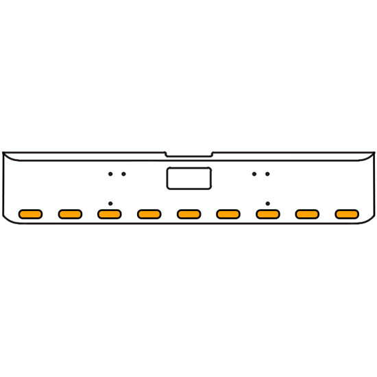 18 Inch Chrome Texas Square Bumper Kit With 9 Oval Lights