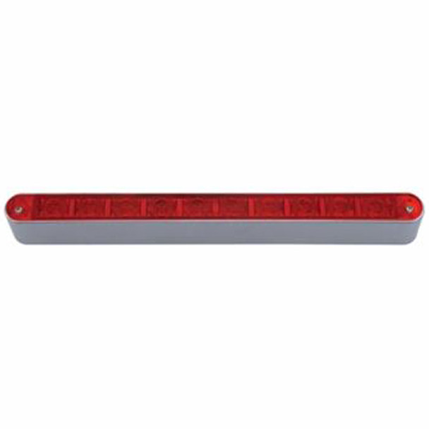 9 Inch 10 LED Split Turn Function Light Bar W/ Bezel - Red LED / Red Lens