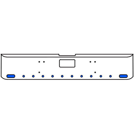 20 Inch Chrome Texas Square Bumper Kit With 2 Oval Lights And 10 Round Lights