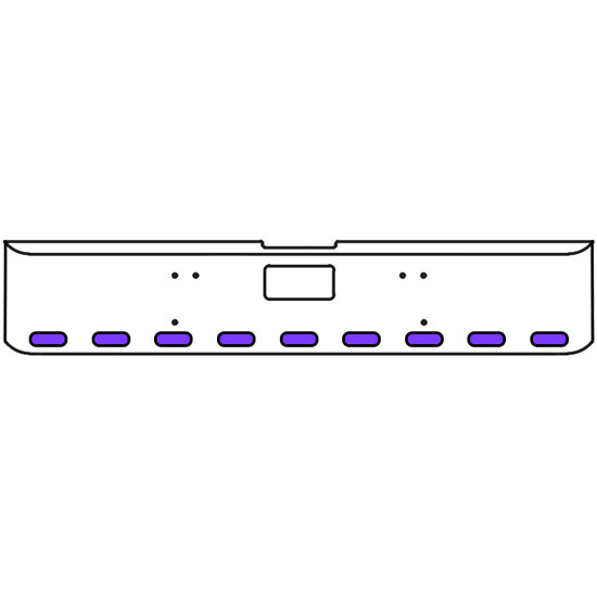 20 Inch Chrome Texas Square Bumper Kit With 9 Oval Lights