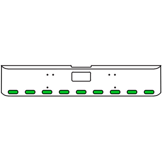 20 Inch Chrome Texas Square Bumper Kit With 9 Oval Lights