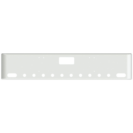 22 Inch Chrome Texas Rolled End Bumper With Step, 2 Oval And 10 - 2 Inch Round Light Holes For Coronado New Style, 122Sd