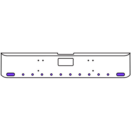 22 Inch Chrome Texas Square Bumper Kit With 2 Oval Lights And 10 Round Lights