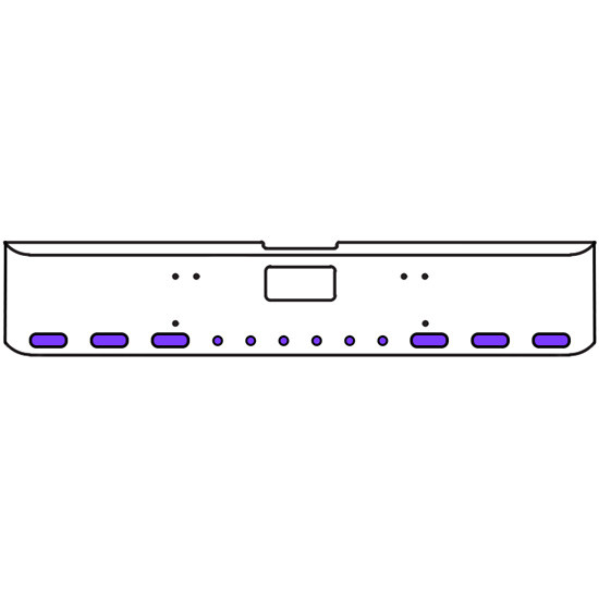 22 Inch Chrome Texas Square Bumper Kit With 6 Oval Lights And 6 Round Lights