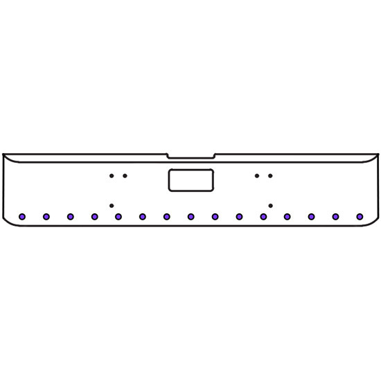 22 Inch Chrome Texas Square Bumper Kit With 15 Round Lights