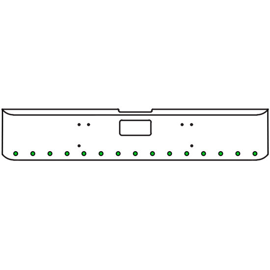 22 Inch Chrome Texas Square Bumper Kit With 15 Round Lights