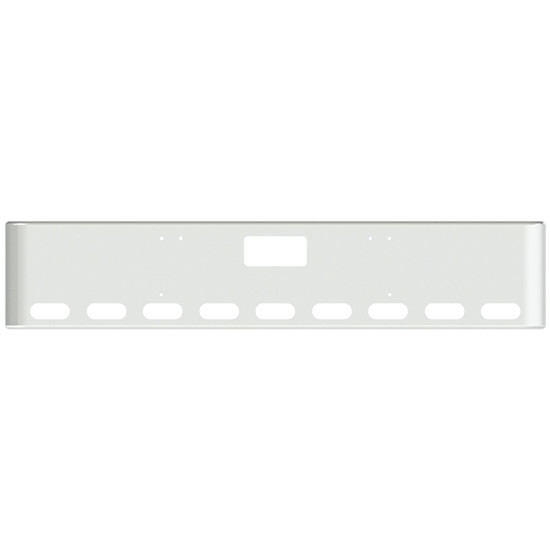 18 Inch Chrome Rolled End American Eagle Bumper With Step, 9 Oval Light Holes