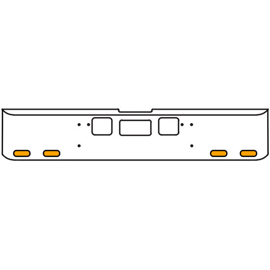 18 Inch Chrome Texas Square Bumper Kit With 4 Oval Lights