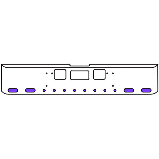 18 Inch Chrome Texas Square Bumper Kit With 4 Oval Lights And 8 Round Lights