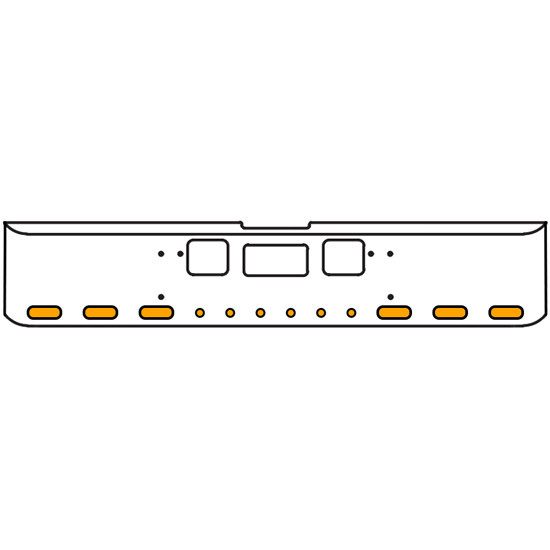 18 Inch Chrome Texas Square Bumper Kit With 6 Oval Lights And 6 Round Lights