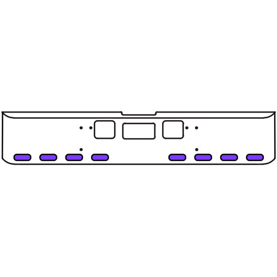 18 Inch Chrome Texas Square Bumper Kit With 8 Oval Lights
