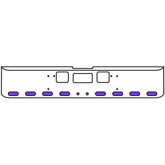 18 Inch Chrome Texas Square Bumper Kit With 8 Oval Lights And 2 Round Lights