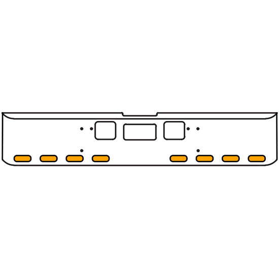 18 Inch Chrome Texas Square Bumper Kit With 8 Oval Lights
