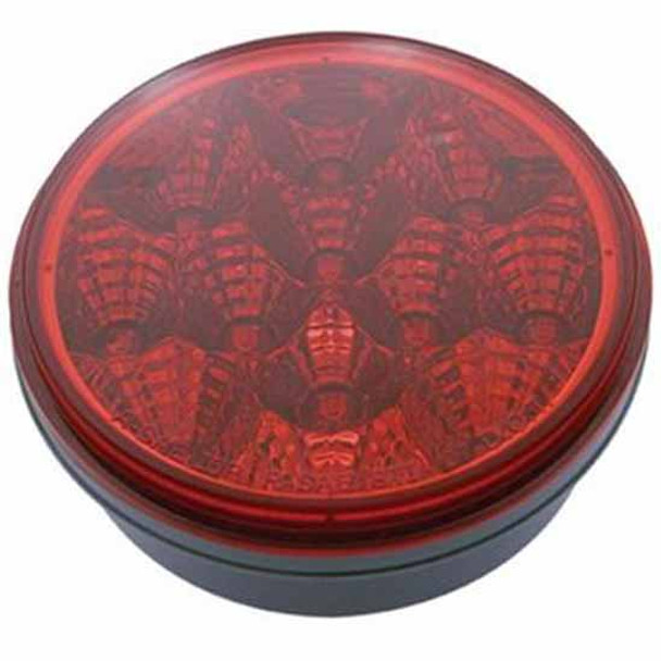 4 Inch Rnd 12 LED Reflector Stop, Turn & Tail Light - Red LED / Red Lens