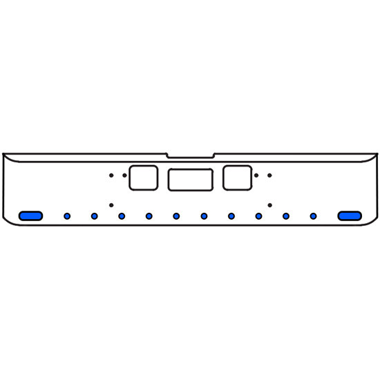 20 Inch Chrome Texas Square Bumper Kit With 2 Oval Lights And 10 Round Lights