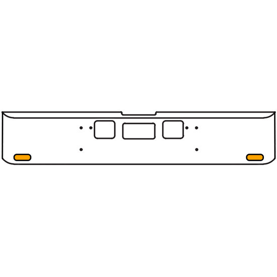 22 Inch Chrome Texas Square Bumper Kit With 2 Oval Lights