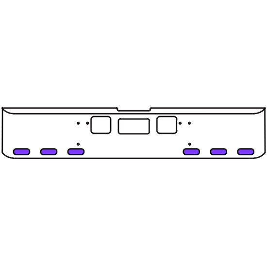 22 Inch Chrome Texas Square Bumper Kit With 6 Oval Lights