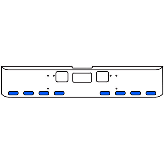 22 Inch Chrome Texas Square Bumper Kit With 8 Oval Lights