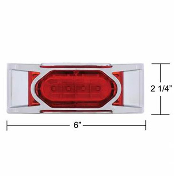 16 LED Reflector Clearance Marker Light W/ Chrome Bezel - Red LED / Red Lens