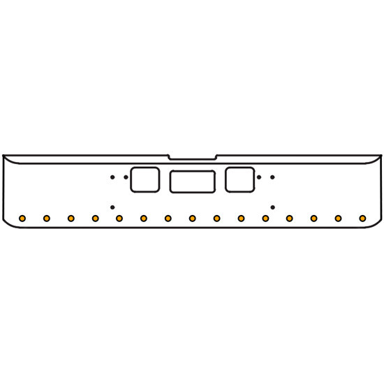 22 Inch Chrome Texas Square Bumper Kit With 15 Round Lights