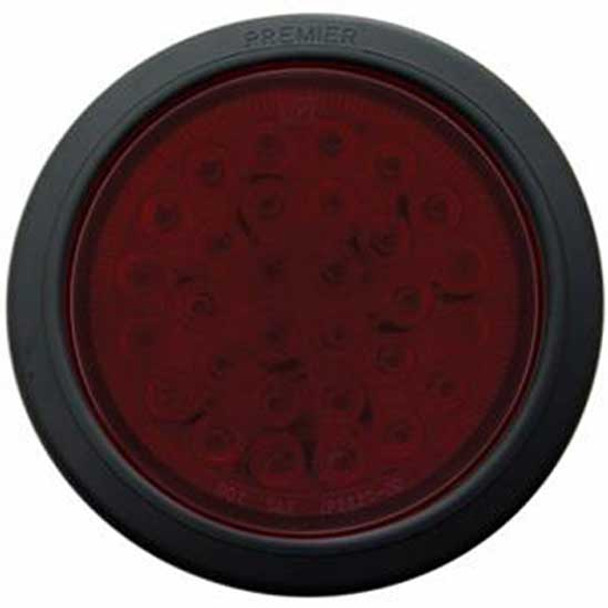 30 LED 4 Inch Round Stop, Turn & Tail Light Kit W/ Grommet & Plug - Red LED / Red Lens