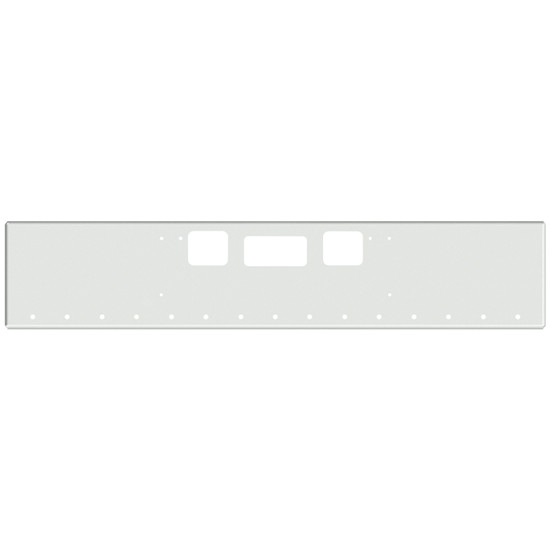 22 Inch Chrome Texas Boxed End Bumper With Tow, Step And 15 Rnd 3/4 Inch Light Holes For Freightliner Coronado New Style, 122 Sd SFA