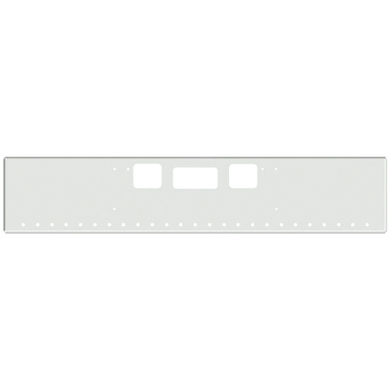 22 Inch Chrome Texas Boxed End Bumper With Tow, Step And 25 Rnd 3/4 Inch Light Holes For Freightliner Coronado New Style, 122 Sd SFA