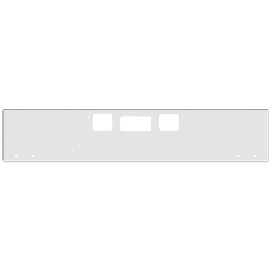 22 Inch Chrome Texas Boxed End Bumper With Tow, Step And 4 Rnd 3/4 Inch Light Holes For Freightliner Coronado New Style, 122 Sd SFA