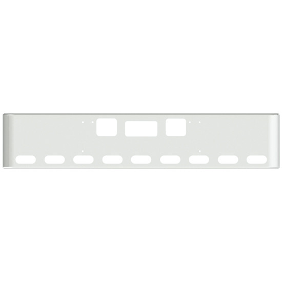 18 Inch Chrome Rolled End American Eagle Bumper With Tow, Step, 9 Oval Light Holes