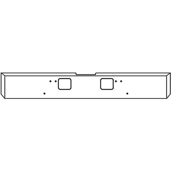 20 Inch Chrome Boxed End Bumper With Tow Hole For Freightliner Coronado 2010 And Newer