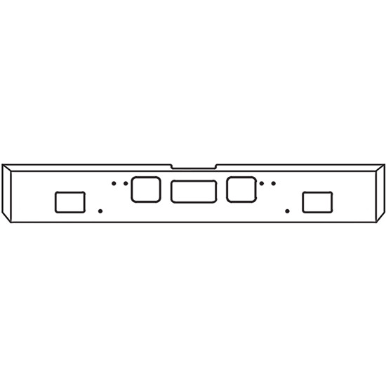22 Inch Chrome Boxed End Bumper With Square Fog Light, Step, And Tow Holes For Freightliner Coronado 2010 And Newer