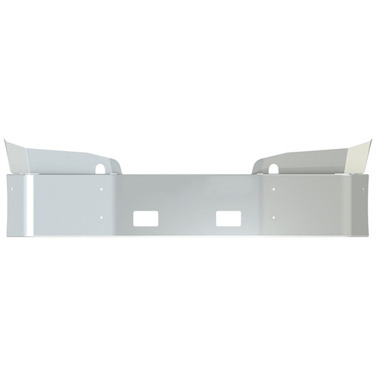 16 Inch Chrome Steel Wrap Around Bumper With Tow And Rectangular Fog Light Holes For Freightliner Cascadia 2018-Current