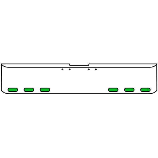 18 Inch 7 Gauge Chrome-Plated Steel Chrome Texas Square Bumper Kit With 6 Oval Amber Marker Light Amber To Green For Freightliner Fl120/Fl132 2000-2002
