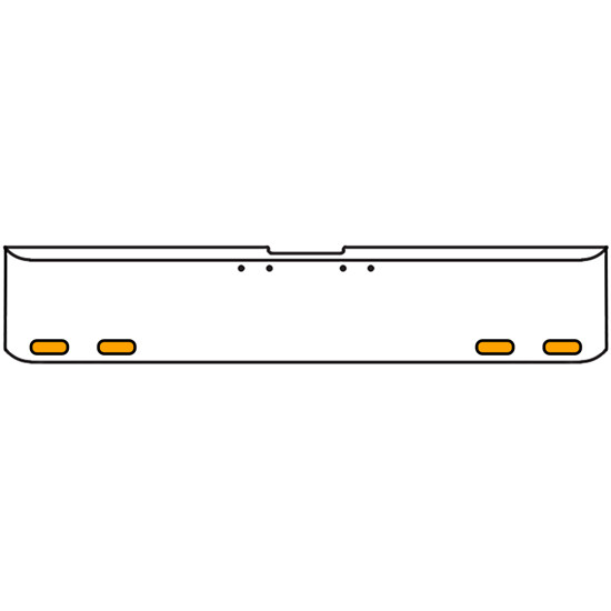18 Inch 7 Gauge Chrome-Plated Steel Chrome Texas Square Bumper Kit With 4 Oval Clearance/ Marker/ Turn Light Amber/Clear For Freightliner Fl120/Fl132 2000-2002