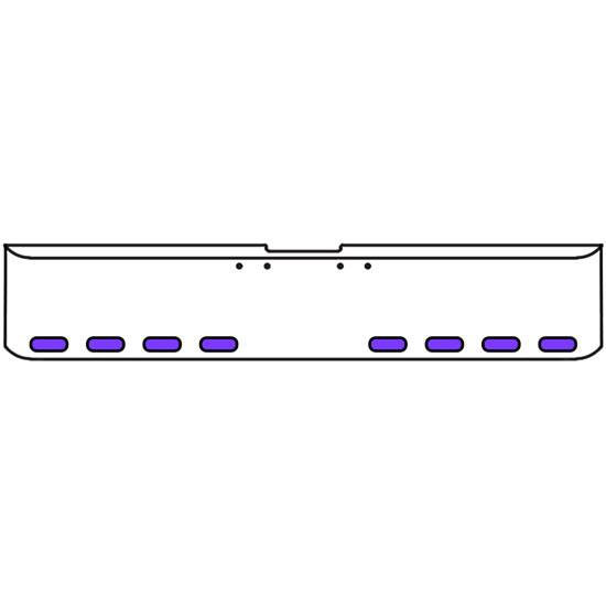 18 Inch 7 Gauge Chrome-Plated Steel Chrome Texas Square Bumper Kit With 8 Oval Dual Revolution Marker Light Amber To Purple For Freightliner Fl120/Fl132 2000-2002