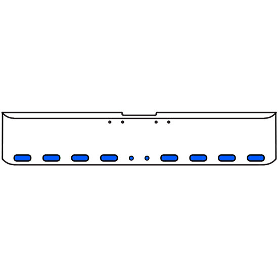 18 Inch 7 Gauge Chrome-Plated Steel Chrome Texas Square Bumper Kit With 8 Oval Dual Function Auxiliary Light Amber To Blue For Freightliner Fl120/Fl132 2000-2002