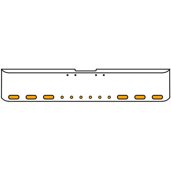 18 Inch 7 Gauge Chrome-Plated Steel Chrome Texas Square Bumper Kit With 6 Oval Turn/ Marker Light Amber/Clear For Freightliner Fl120/Fl132 2000-2002