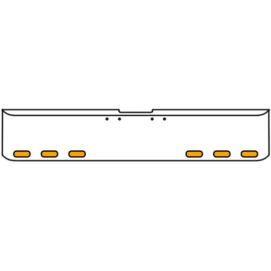 18 Inch 7 Gauge Chrome-Plated Steel Chrome Texas Square Bumper Kit With 6 Oval Clearance Light Amber/Amber For Freightliner Fl120/Fl132 2000-2002