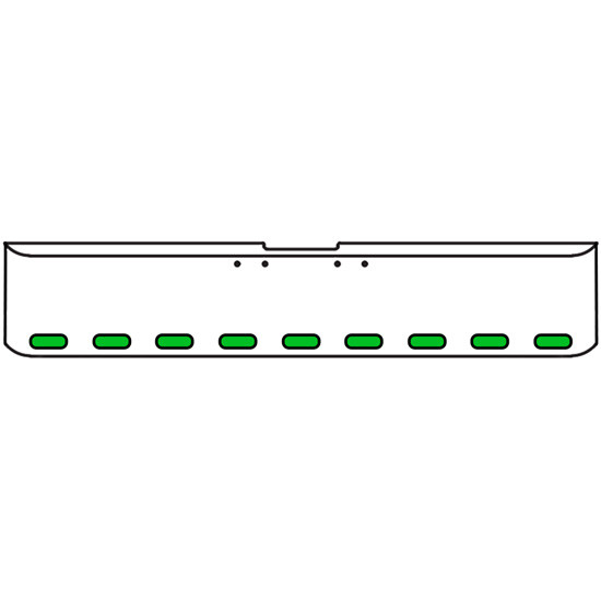 18 Inch 7 Gauge Chrome-Plated Steel Chrome Texas Square Bumper Kit With 9 Oval Amber Marker Light Amber To Green For Freightliner Fl120/Fl132 2000-2002