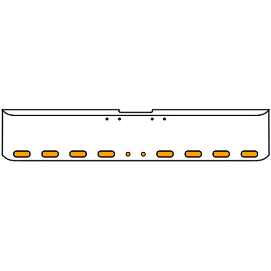 18 Inch 7 Gauge Chrome-Plated Steel Chrome Texas Square Bumper Kit With 8 Oval Clearance/ Marker/ Turn Light Amber/Clear For Freightliner Fl120/Fl132 2000-2002