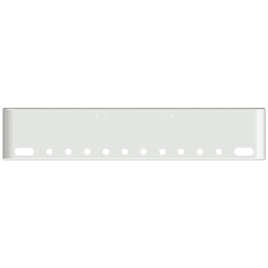 22 Inch Chrome Texas Rolled End Bumper With Holes For Mounting, 2 Oval And 10 Round 2 Inch Lights For Freightliner Classic 2000-2002