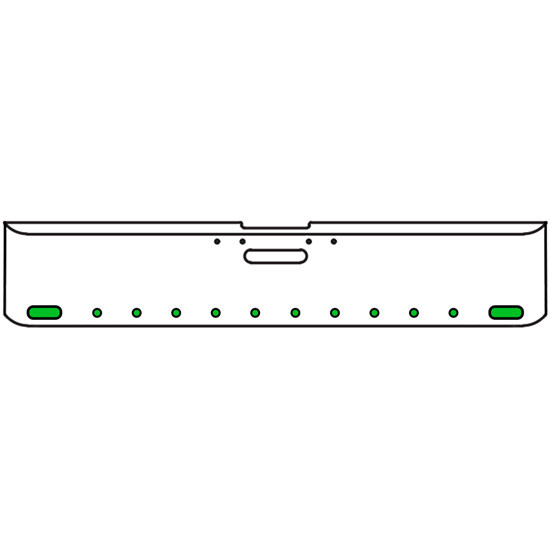 18 Inch 7 Gauge Chrome-Plated Steel Chrome Texas Square Bumper Kit With 2 Oval Amber Marker Light Amber To Green For Freightliner Fl120/Fl132 2000-2002