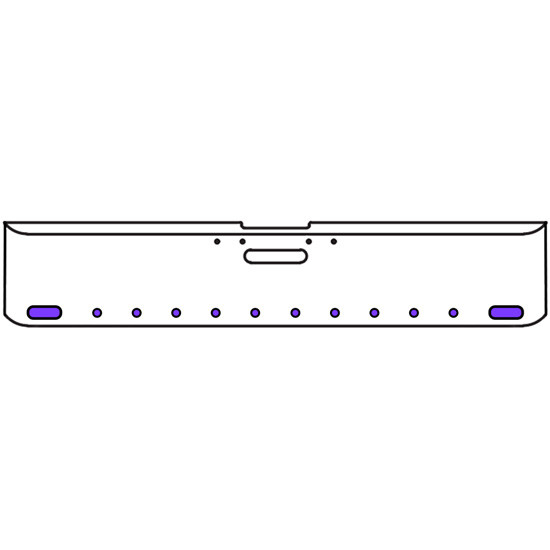 18 Inch 7 Gauge Chrome-Plated Steel Chrome Texas Square Bumper Kit With 2 Oval Dual Revolution Marker Light Amber To Purple For Freightliner Fl120/Fl132 2000-2002