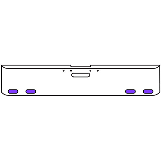 18 Inch 7 Gauge Chrome-Plated Steel Chrome Texas Square Bumper Kit With 4 Oval Dual Revolution Marker Light Amber To Purple For Freightliner Fl120/Fl132 2000-2002